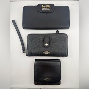 Coach Women's Black Wallet Trio